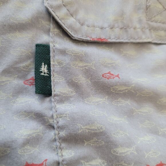 G.H. Bass & Co. Men's Printed Fishing Shirt Short Sleeve Size XL Grey - Picture 10 of 16